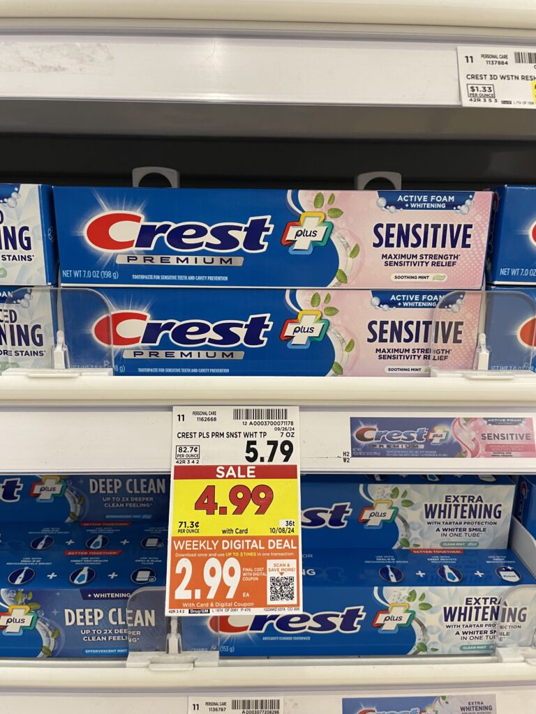 crest toothpaste kroger shelf image 