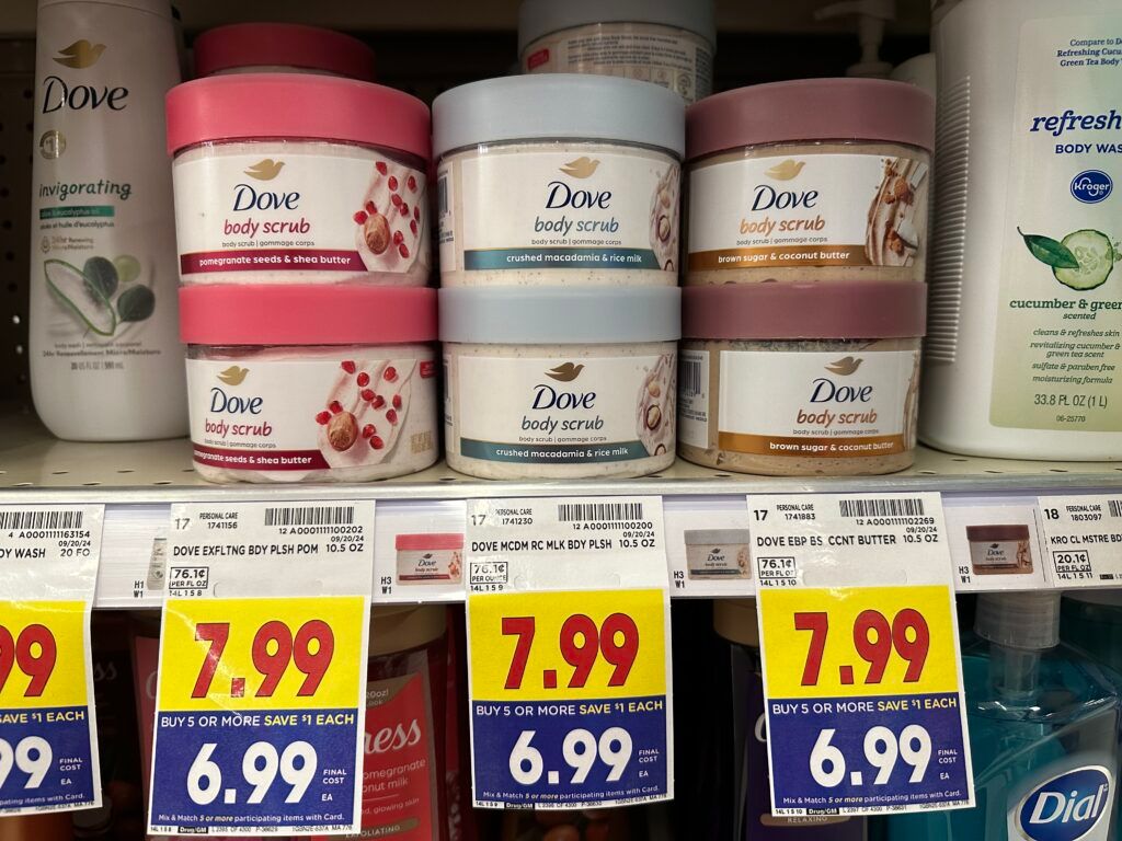 dove body scrub kroger shelf image