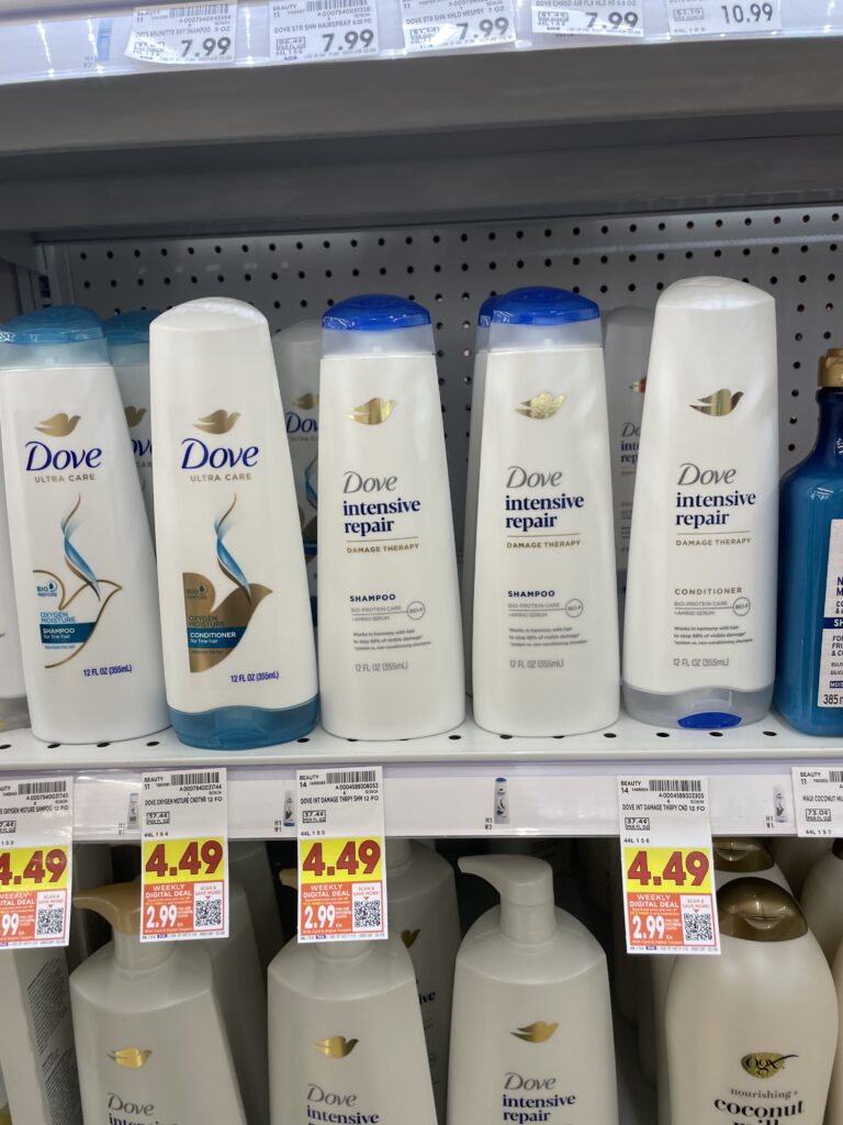 dove shampoo and conditioner kroger shelf image (1)