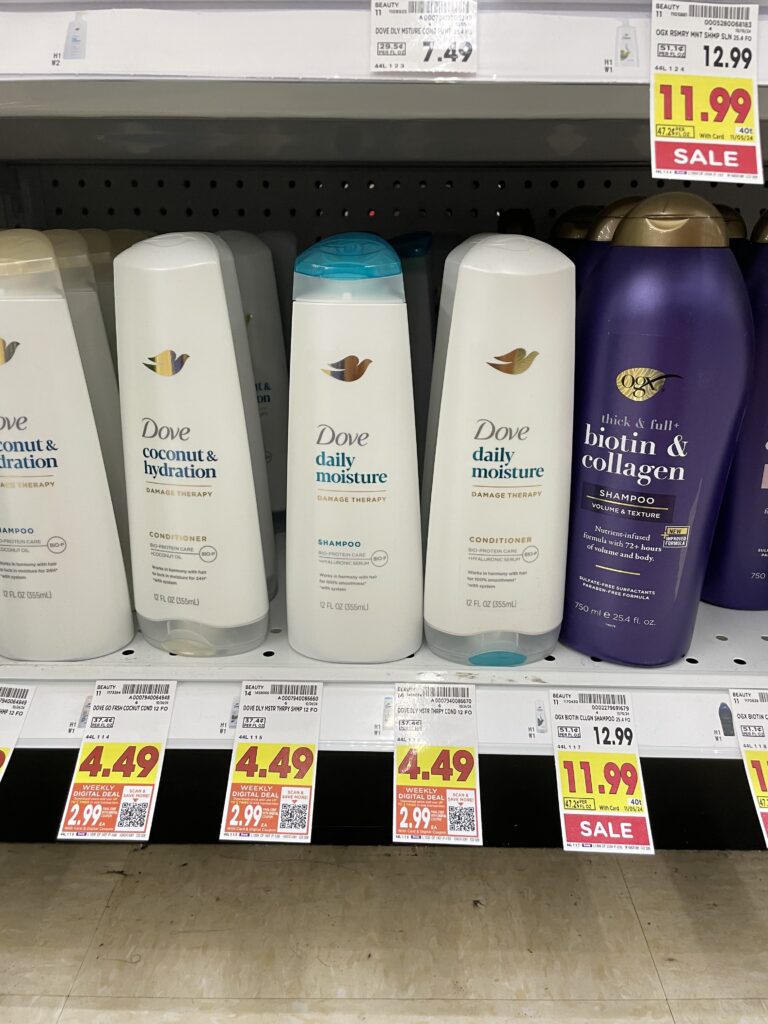 dove shampoo and conditioner kroger shelf image (1)