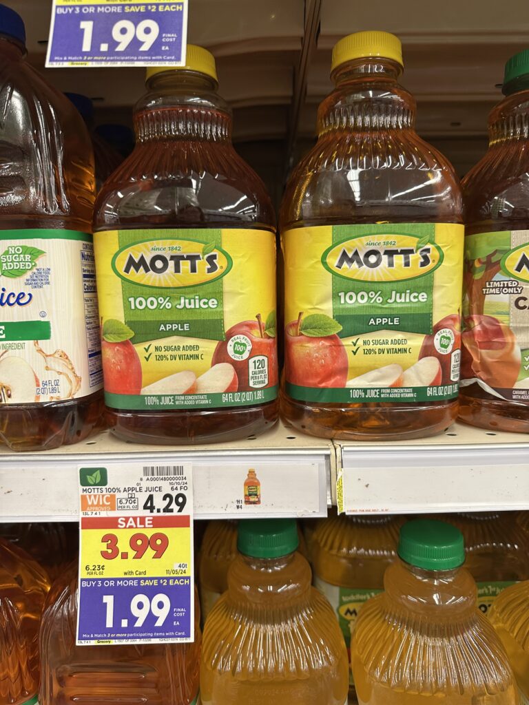 motts apple juice kroger shelf image (1)