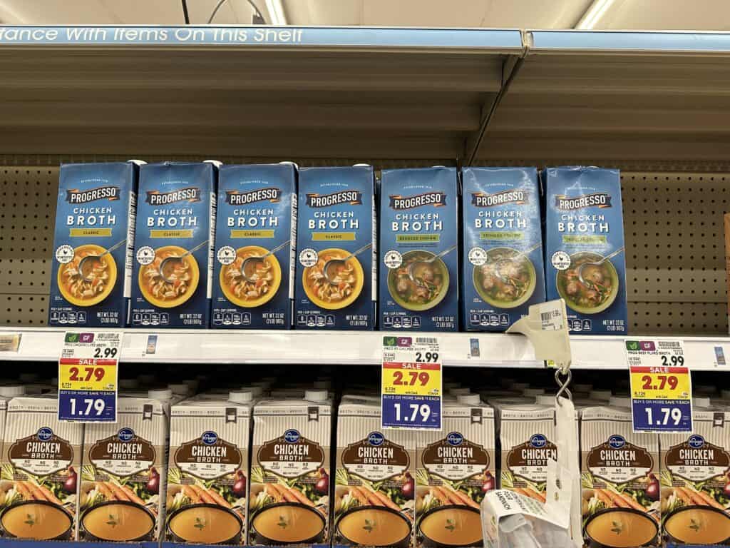 progresso broths kroger shelf image