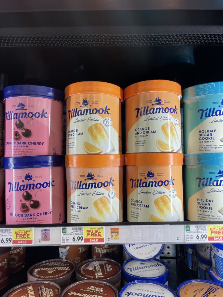 tillamook ice cream kroger shelf image (2)