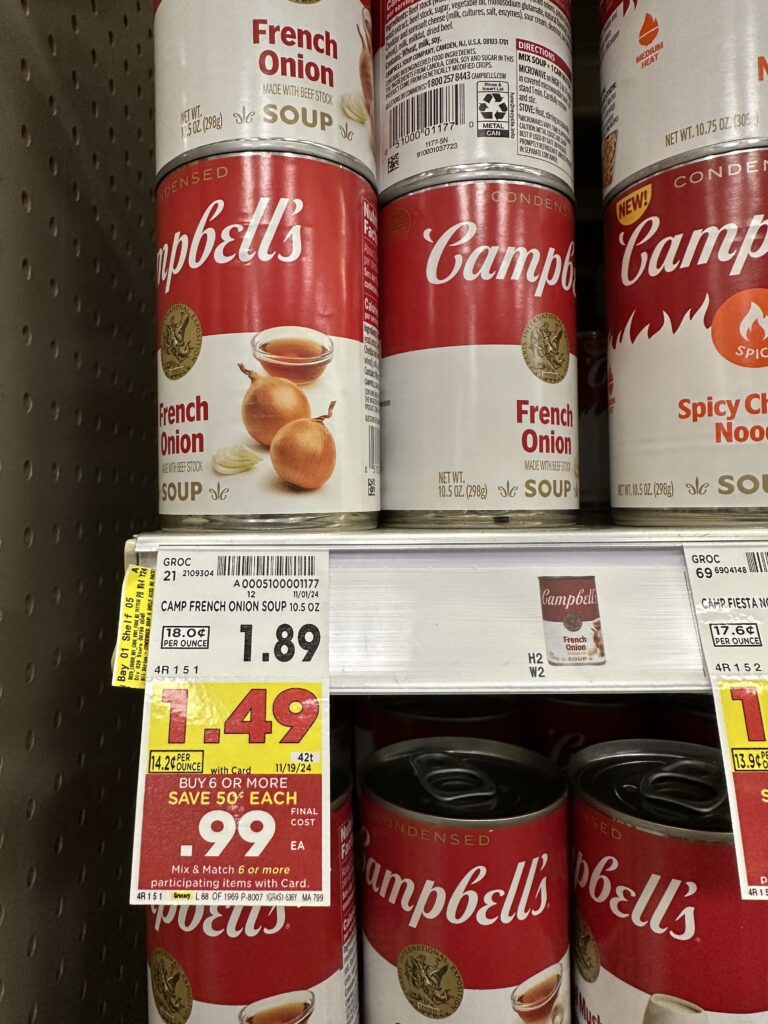 Campbell's Cans kroger shelf image (1)