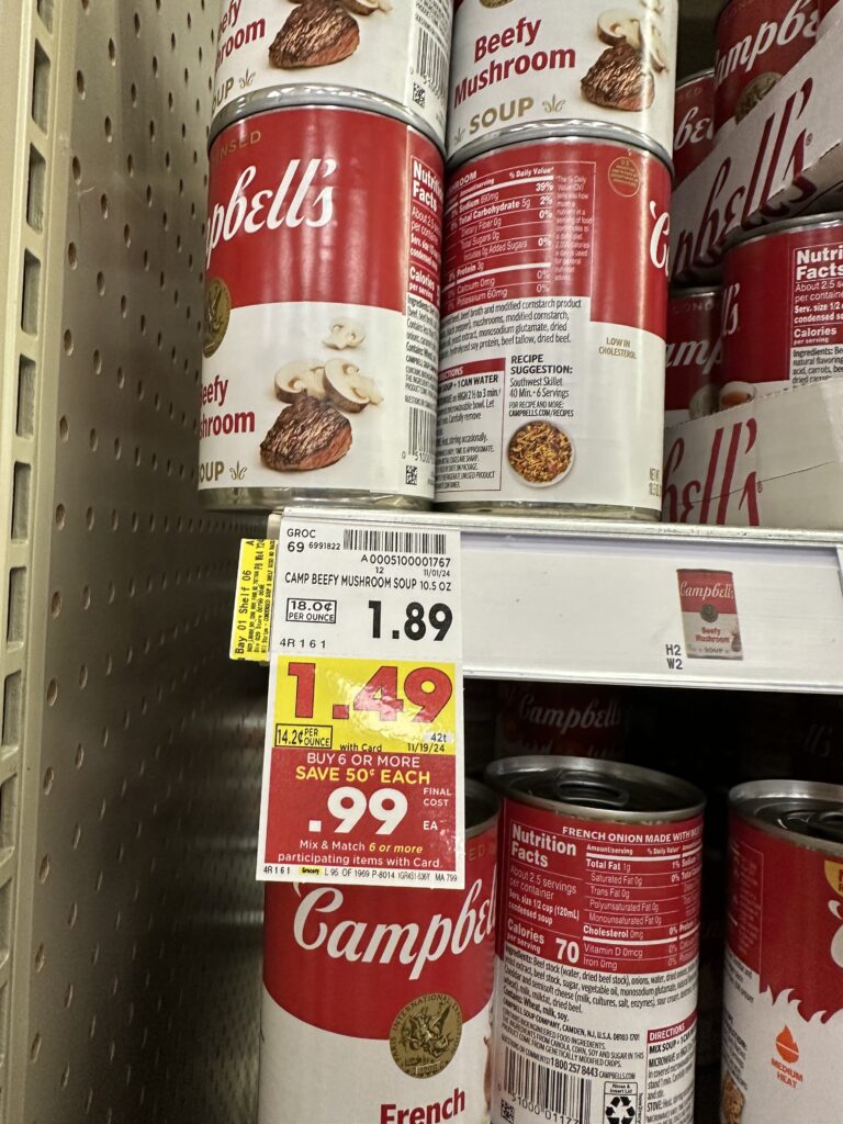 Campbell's Cans kroger shelf image (1)