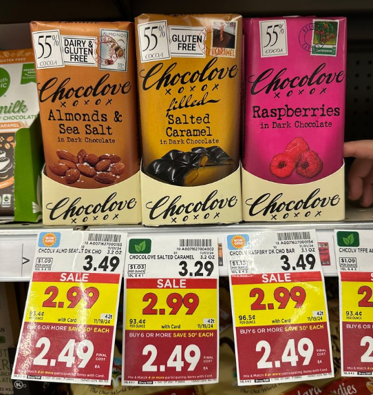 Chocolove Bars Kroger Shelf Image