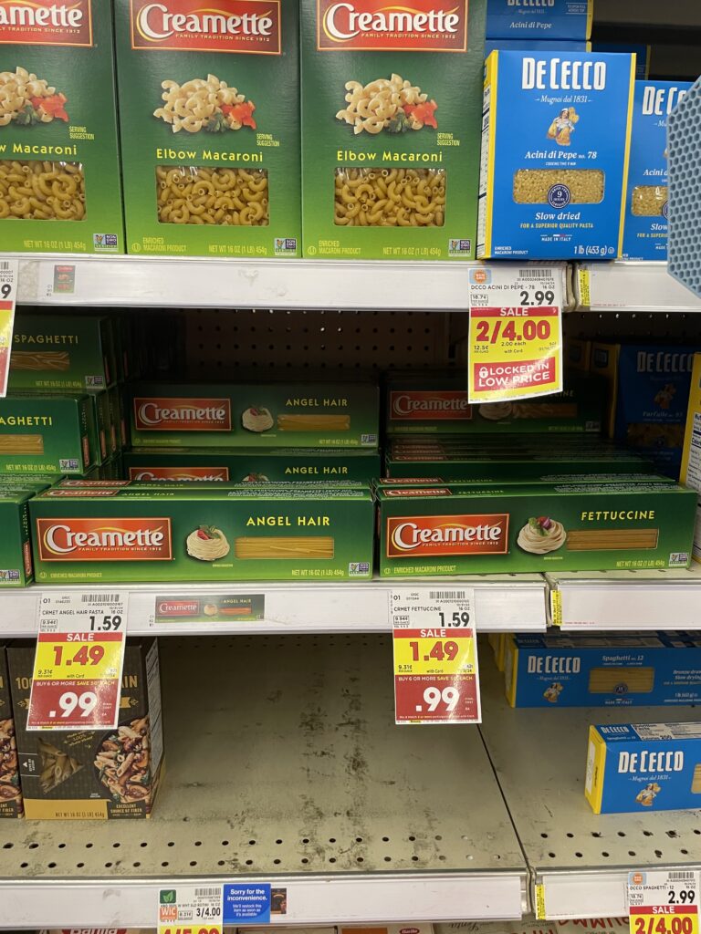 Creamette Pasta Kroger Shelf Image 