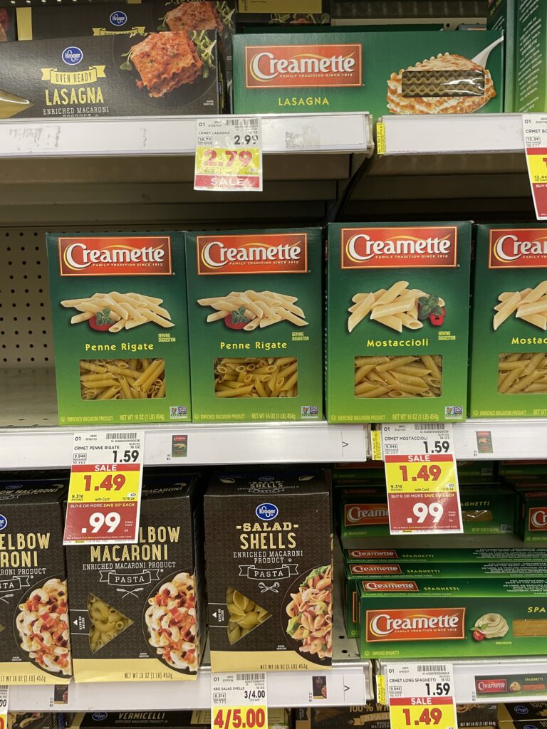 Creamette Pasta Kroger Shelf Image 