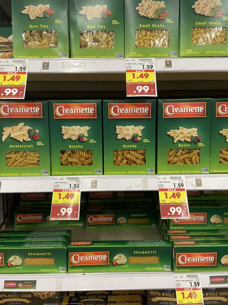 Creamette Pasta Kroger Shelf Image 