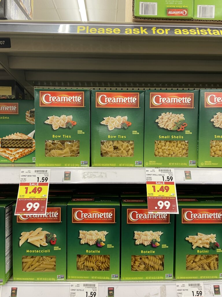 Creamette Pasta Kroger Shelf Image 