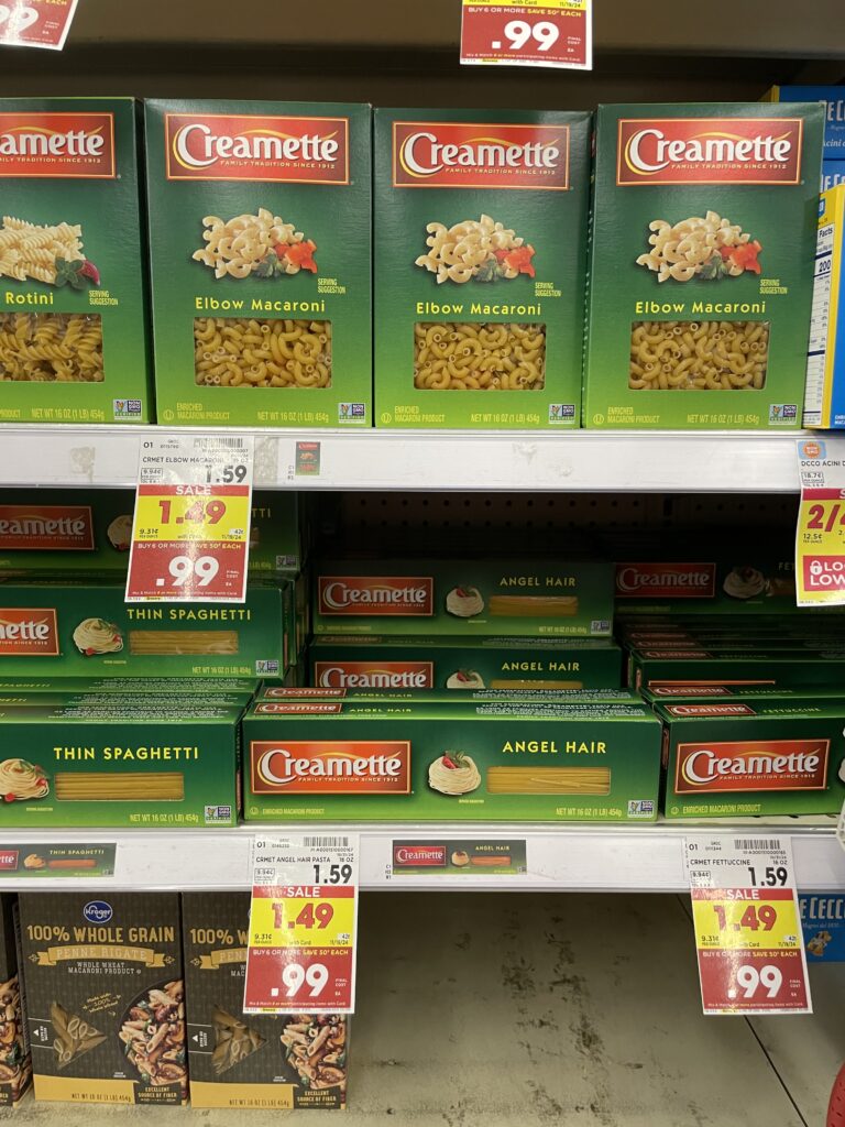 Creamette Pasta Kroger Shelf Image 