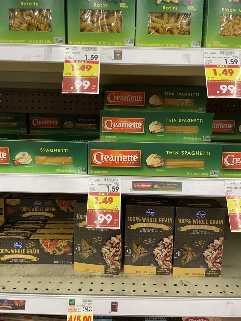 Creamette Pasta Kroger Shelf Image 