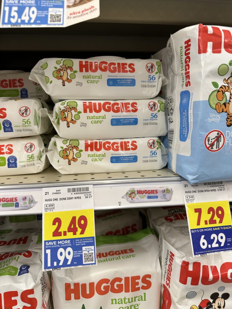 Huggies and Pampers Wipes Kroger Shelf Images