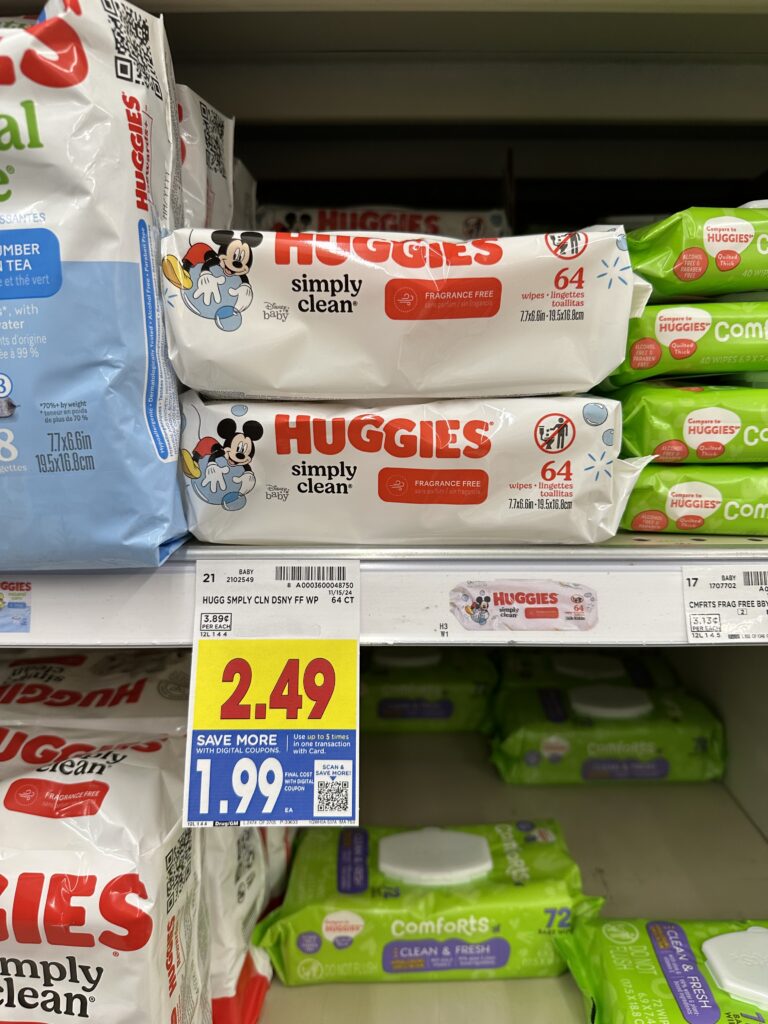 Huggies and Pampers Wipes Kroger Shelf Images