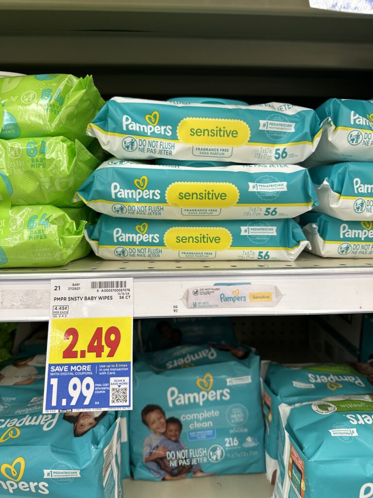 Huggies and Pampers Wipes Kroger Shelf Images