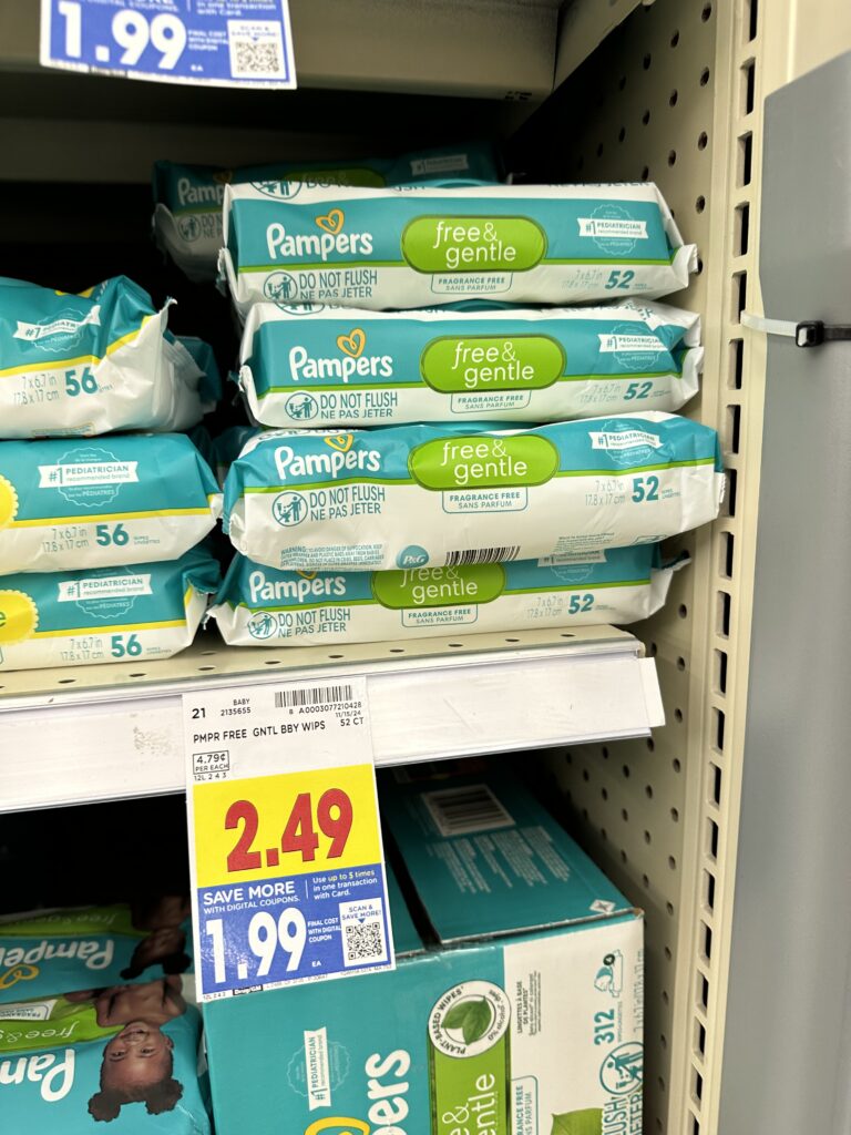 Huggies and Pampers Wipes Kroger Shelf Images