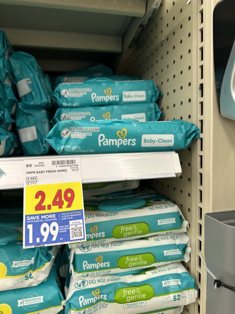 Huggies and Pampers Wipes Kroger Shelf Images