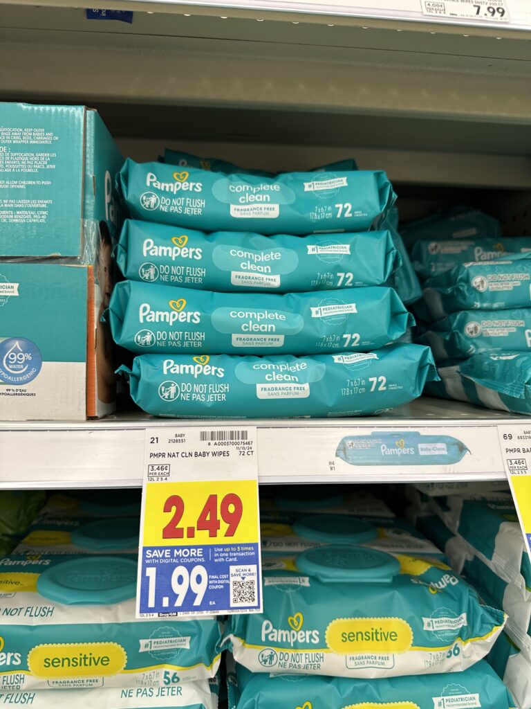 Huggies and Pampers Wipes Kroger Shelf Images