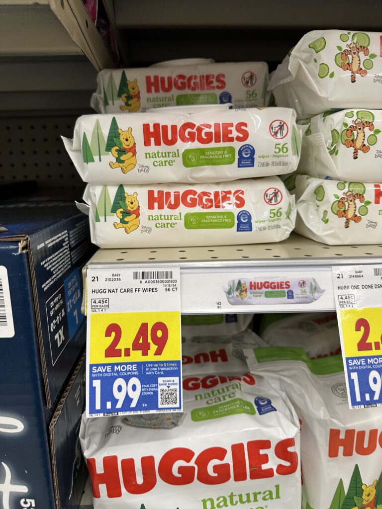 Huggies and Pampers Wipes Kroger Shelf Images