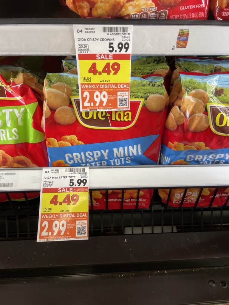 Ore-Ida Frozen Potatoes Kroger Shelf Image 