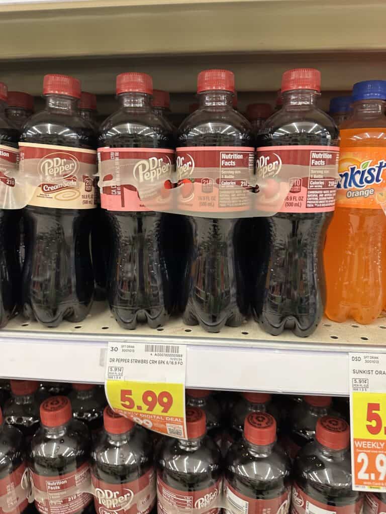 Pepsi, Coca-Cola Dr. Pepper 7UP Kroger Shelf Images