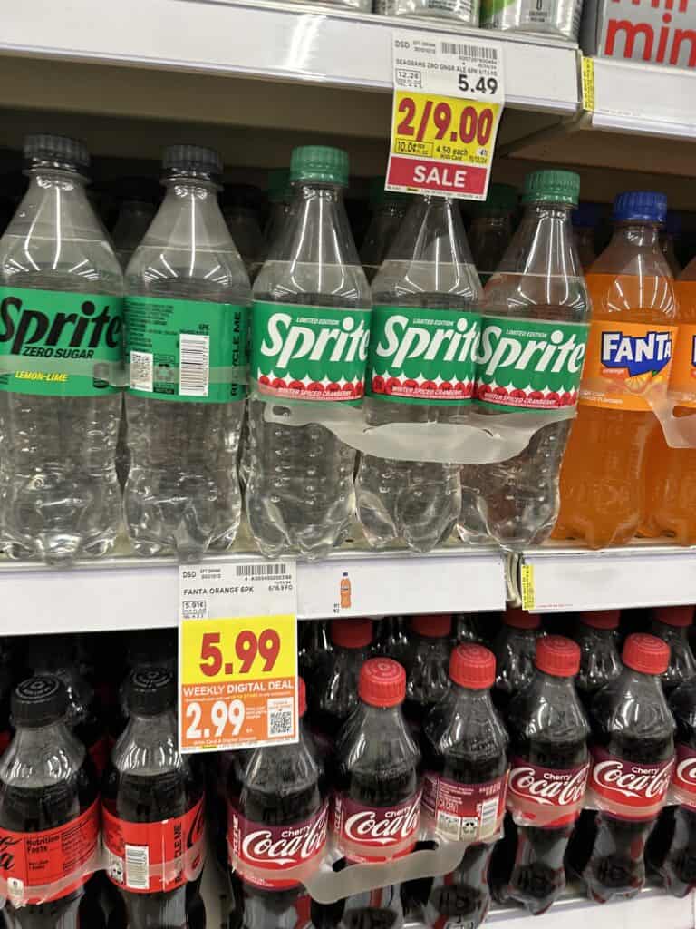 Pepsi, Coca-Cola Dr. Pepper 7UP Kroger Shelf Images