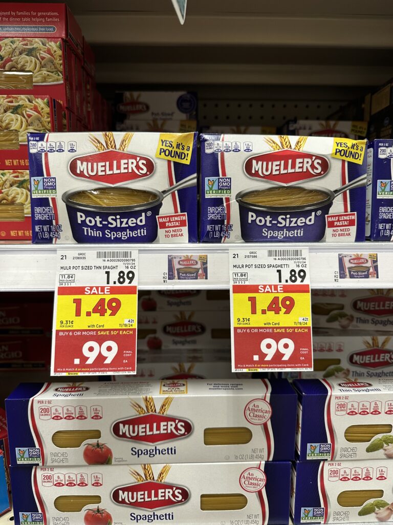 Mueller's Pasta Kroger Shelf Image