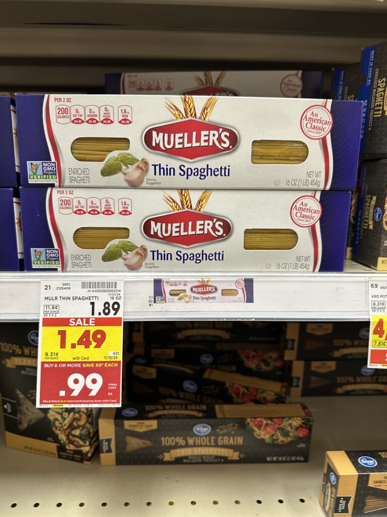 Mueller's Pasta Kroger Shelf Image