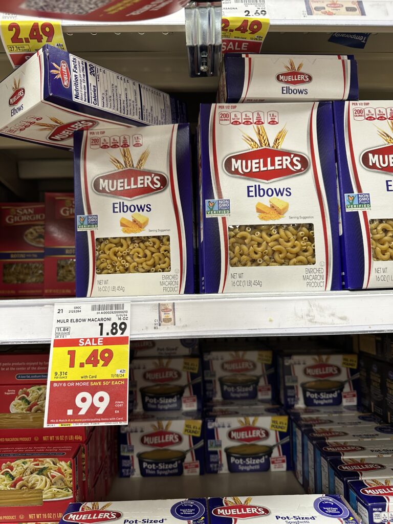 Mueller's Pasta Kroger Shelf Image