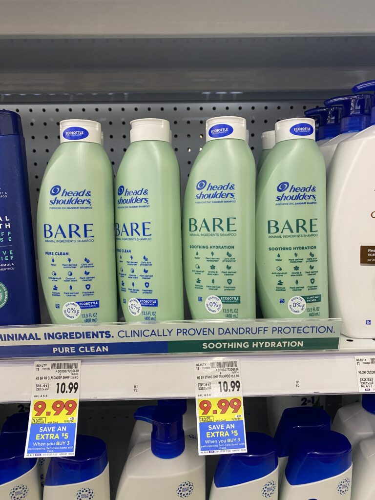 head and shoulders bare shampoo kroger shelf image