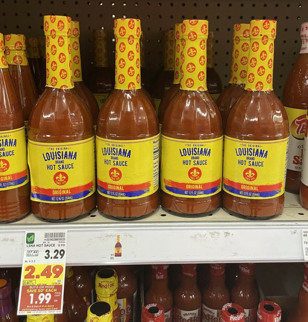 Louisiana hot sauce kroger shelf image