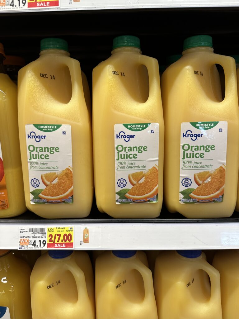 Kroger Orange Juice Shelf Image