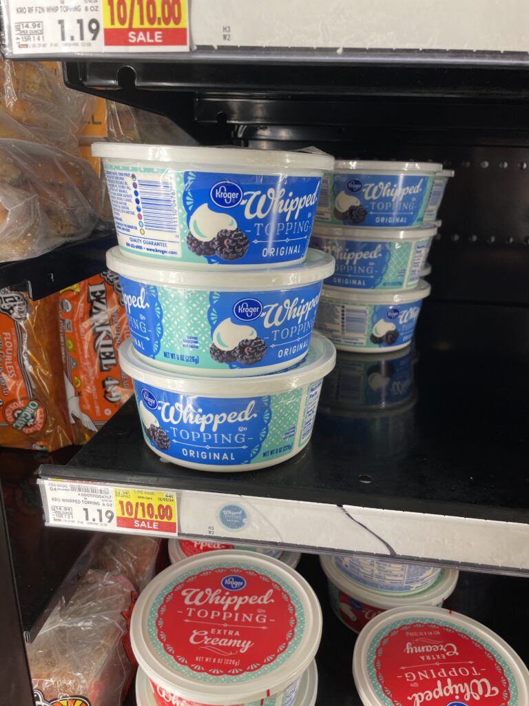 Kroger whipped topping shelf image