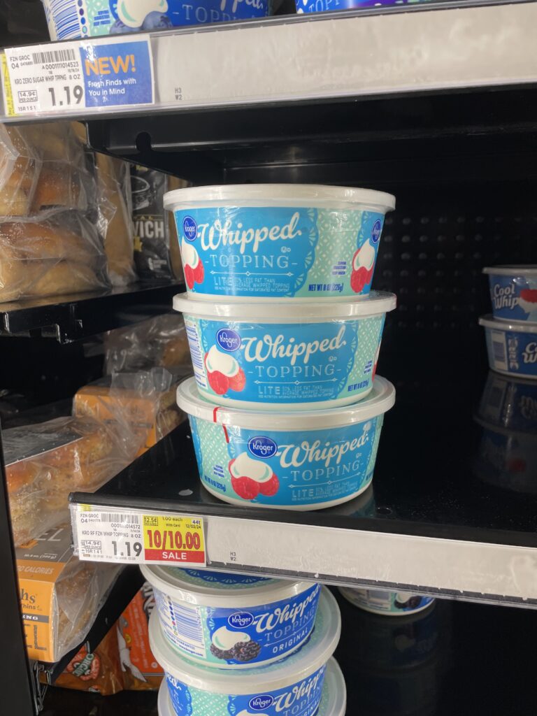 Kroger whipped topping shelf image