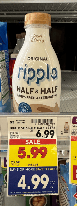 Ripple Half & Half Kroger Shelf Image