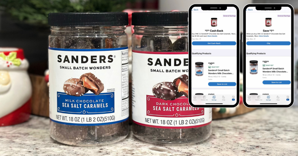 Sanders Small Batch Kroger Digital Coupon and Kroger Cash Back