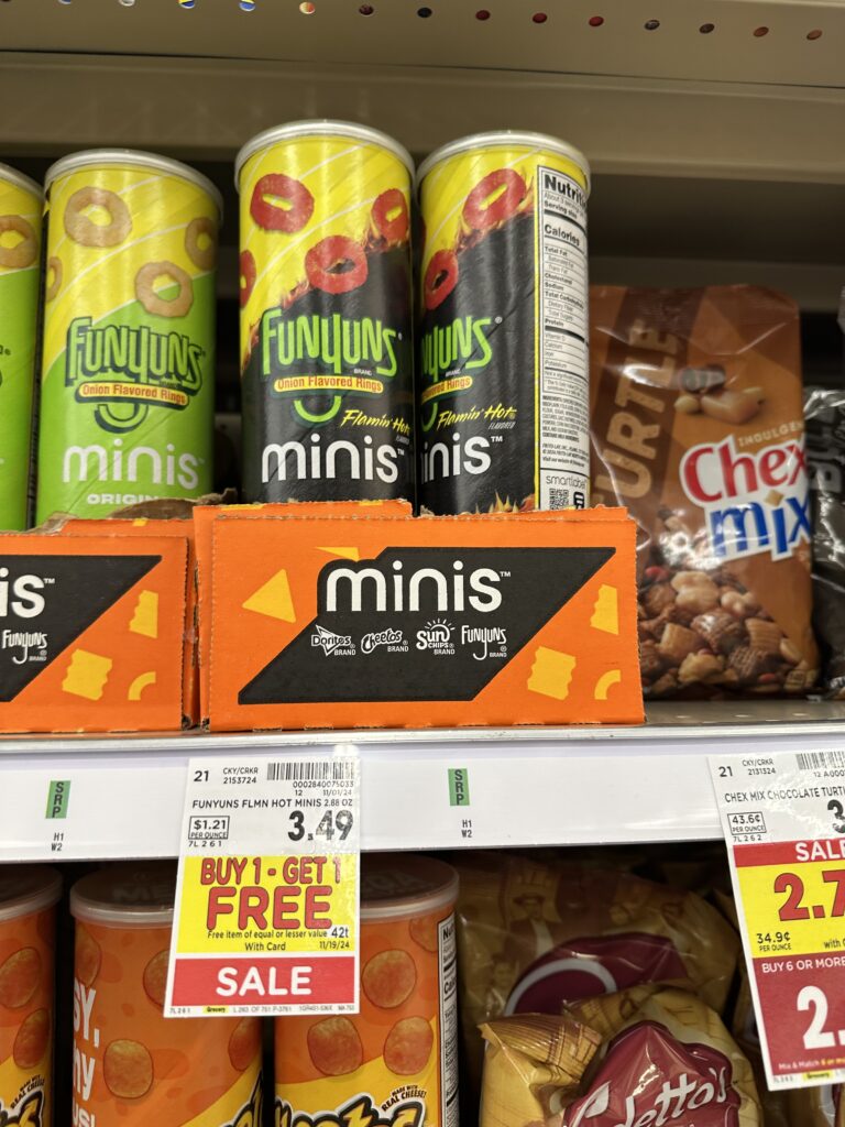 Sun Chips, Cheetos, Doritos, Funyuns Kroger Shelf Images (1)