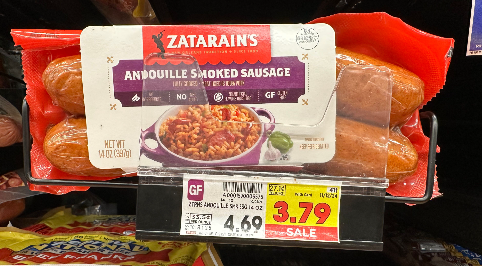 Zatarains Sausage Kroger Shelf Image