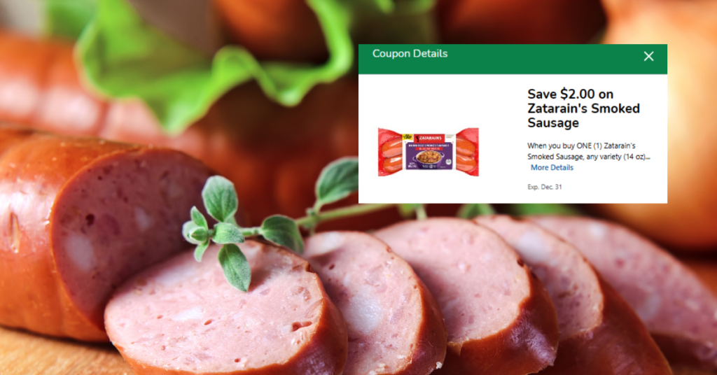 Zatarain's Smoked Sausage Kroger Digital Coupon