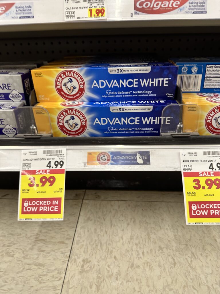 arm and hammer toothpaste kroger shelf image (1)