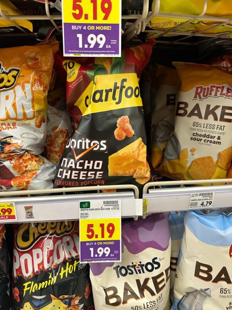 smartfood popcorn kroger shelf image