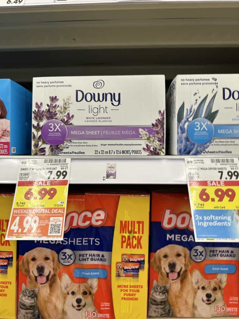 downy and bounce kroger shelf image (1)