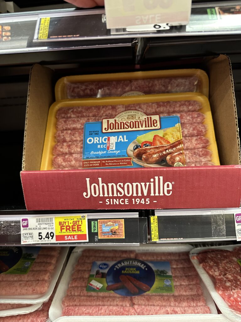 johnsonville breakfast sausage kroger shelf image (1)