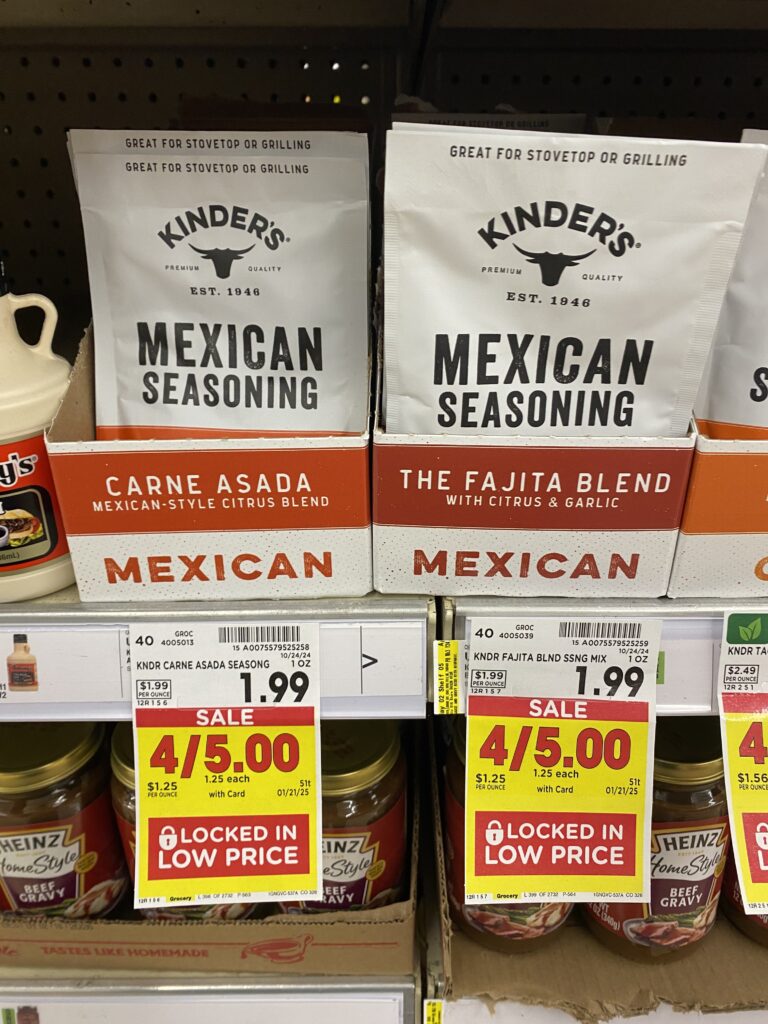 kinder's seasonings kroger shelf image (2)