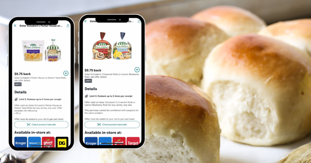 sister schubert's rolls ibotta rebate kroger