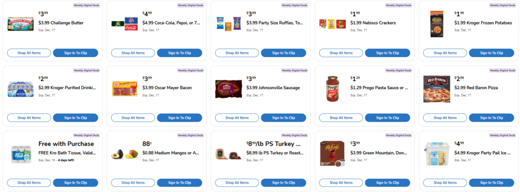 Kroger Weekly Digital Coupons