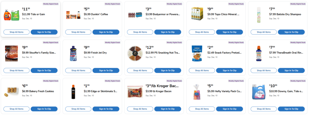 Kroger Weekly Digital Coupons