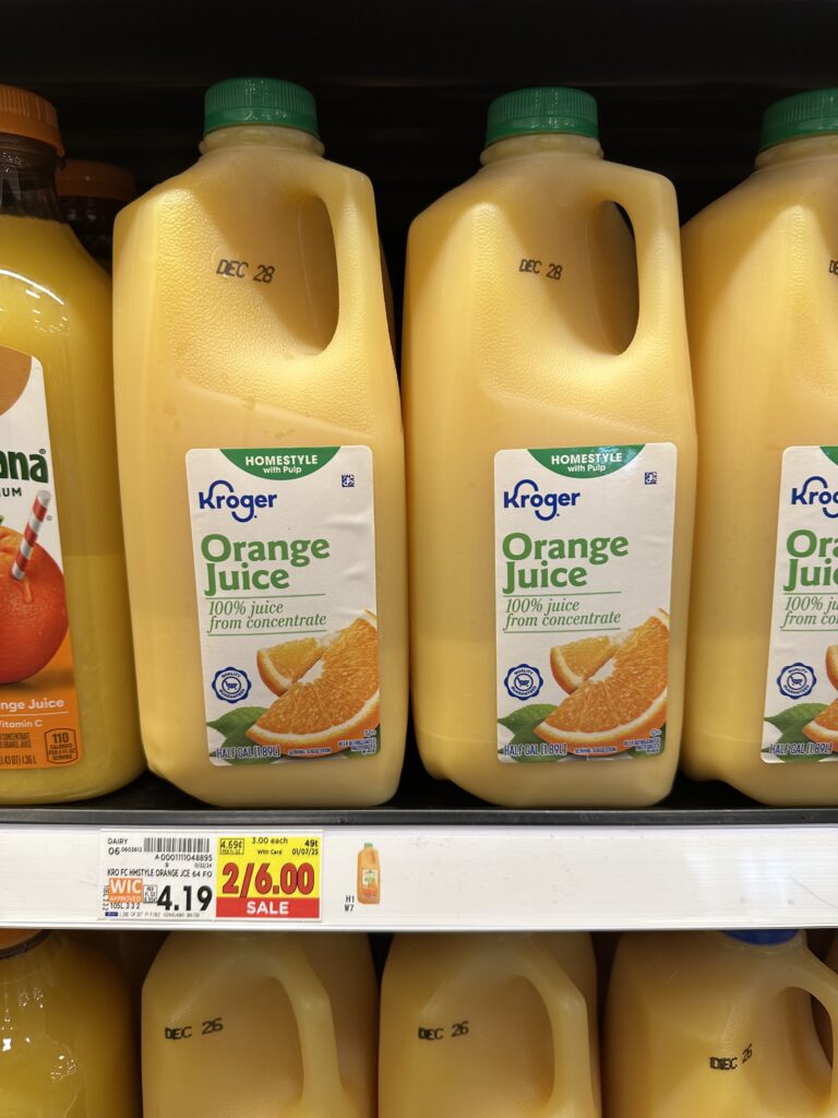 Kroger Orange Juice Shelf Image