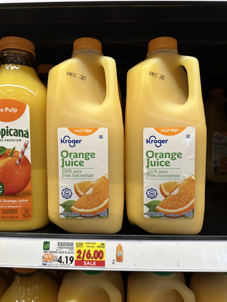 Kroger Orange Juice Shelf Image