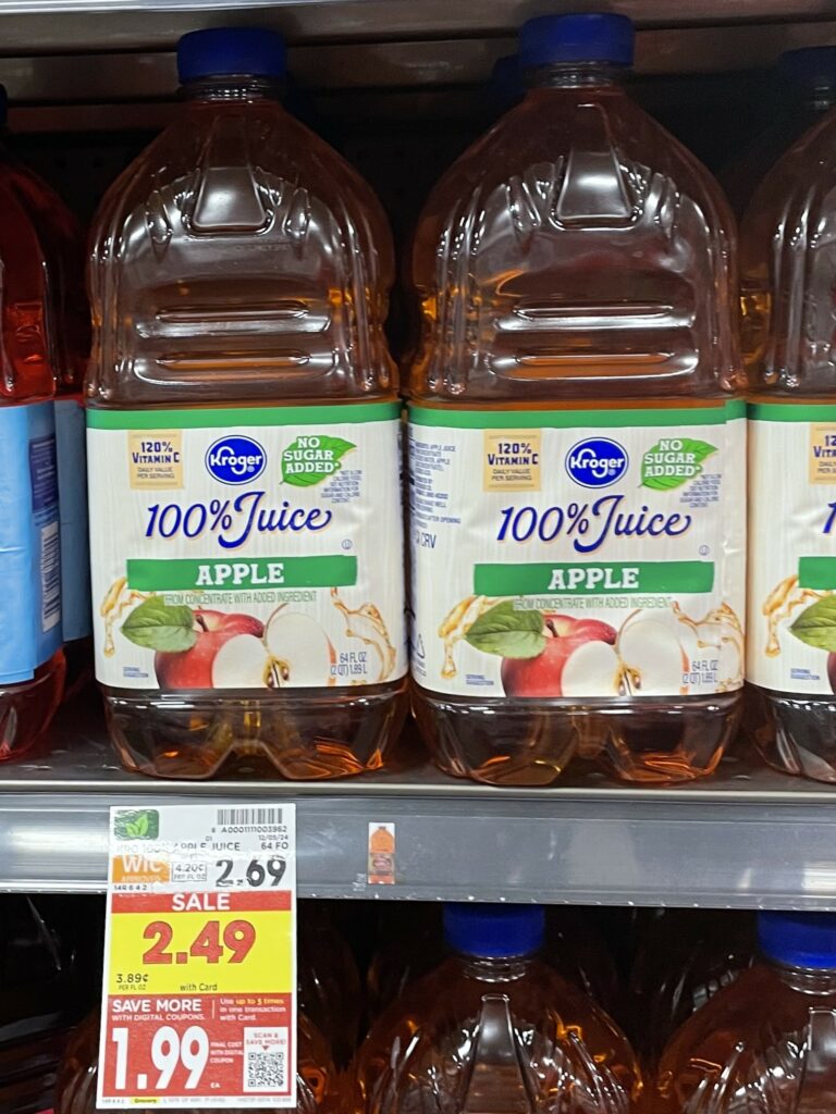 kroger apple juice shelf image